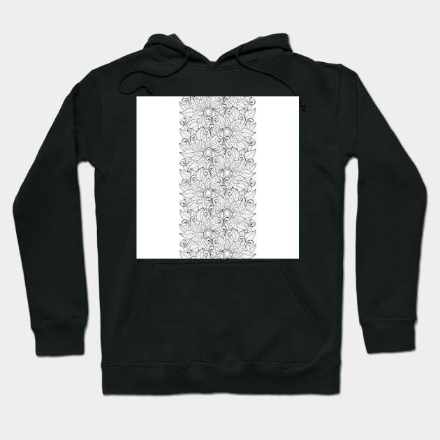 Non Colored Pattern with Floral Motifs Hoodie by lissantee